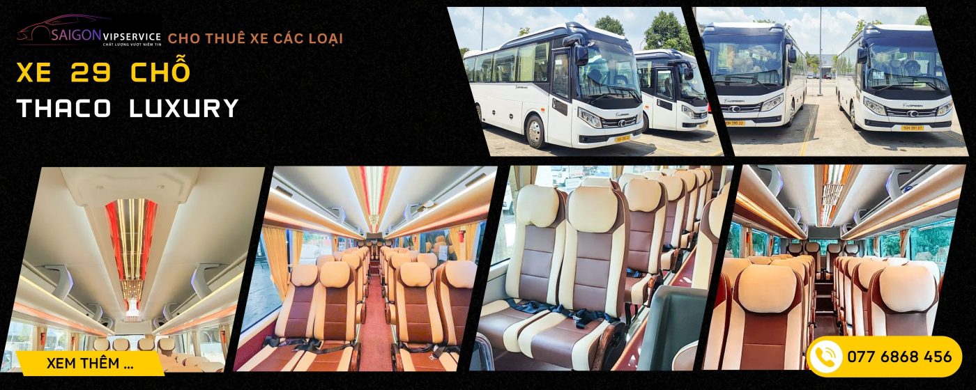 Xe 29 chỗ Thaco với khoang ghế rộng và nội thất cao cấp
