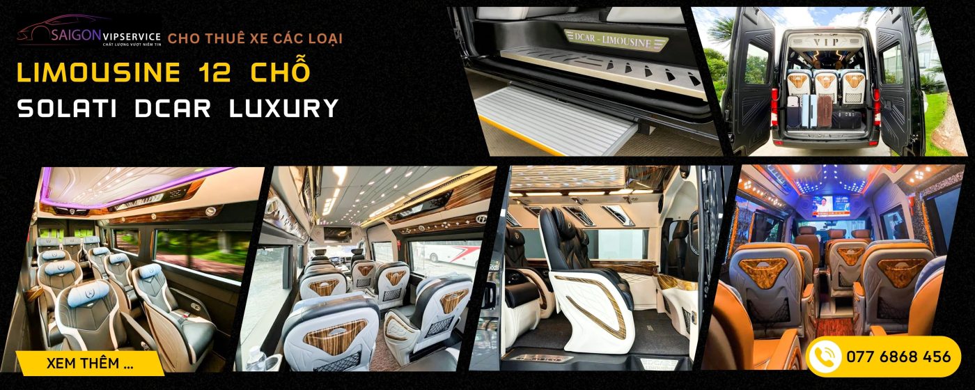Solati DCar Luxury 12 chỗ với ghế da cao cấp, bậc lên xuống tự động và nội thất tiện nghi