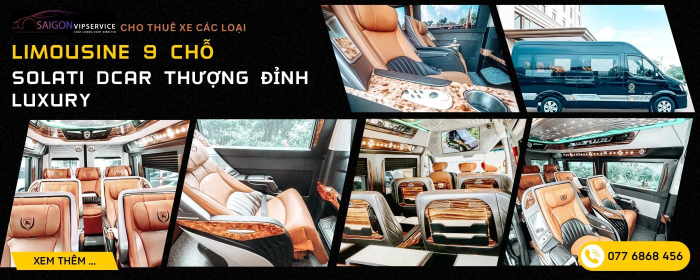 Solati DCar Thượng Đỉnh Luxury 9 chỗ với nội thất ghế da cao cấp và khoang xe rộng rãi