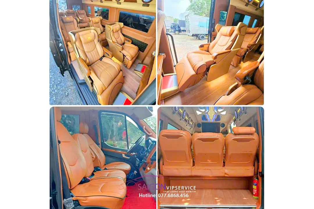 Bộ ảnh nội thất Solati Skybus Business 9 chỗ với nhiều góc chụp ghế và khoang xe