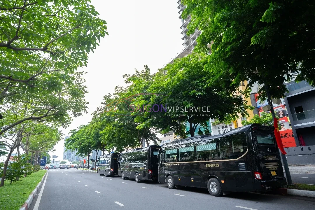 Đoàn xe của Saigon VIP Service phục vụ chuyến team building của khách hàng thuê xe đi Vũng Tàu