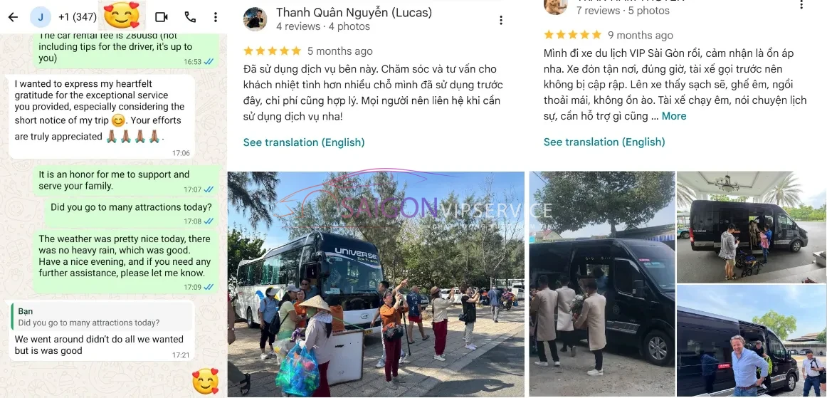 Khách hàng khen ngợi về chất lượng xe và dịch vụ chăm sóc khách hàng tuyệt vời của Saigon VIP Service