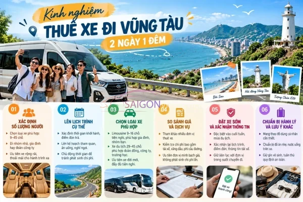 Kinh nghiệm thuê xe đi Vũng Tàu 2 ngày 1 đêm