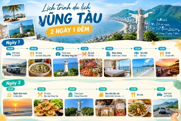 Lịch Trình Vũng Tàu 2 Ngày 1 Đêm
